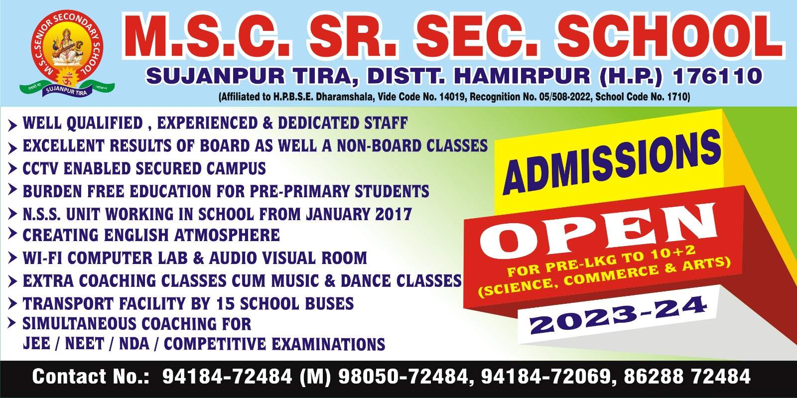 ADMISSION NOTICE